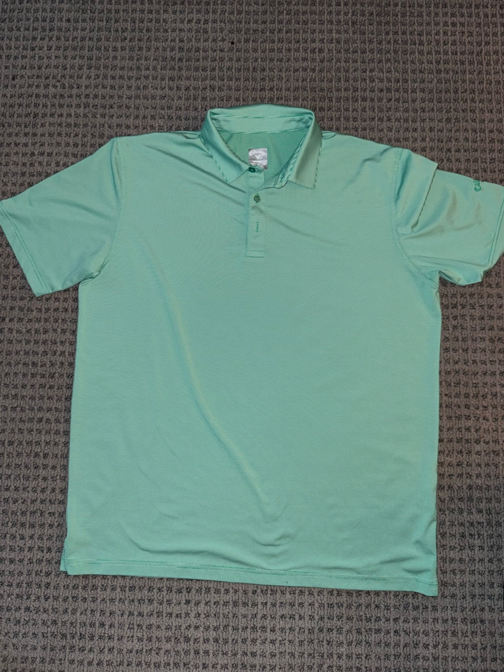 Men’s Callaway Mint Green & White Micro-Stripe Short-Sleeve Opti-Dri Polo